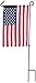 GreenWeR Garden Flag Stand with American Flag by Wrought Iron Flag Stand, Anti-Wind Clip, Stopper, Weatherproof 2 Sided 12x18 Inch Patriotic US Flag Banner