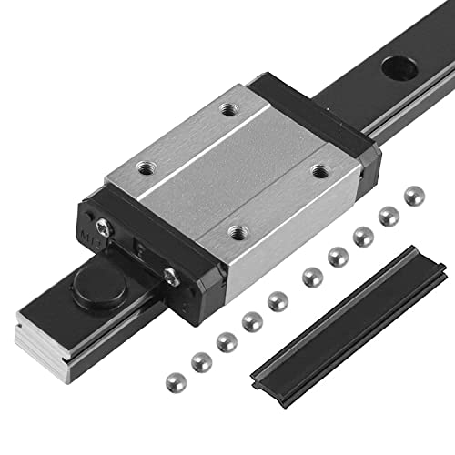 CNCMANS MGN12H 400mm Linear Rail Guide with MGN12H Bearing Steel Carriage Block, Mini MGN12H Linear Guide Rail for 3D Printer and CNC Machine (MGN12-400mm H-Type)