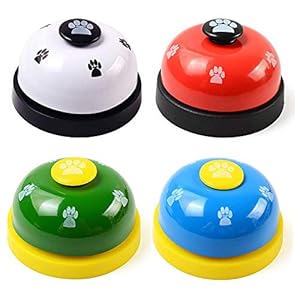 4 Stks Pet Training Ringer, Druk Bell Pet Training Press Bell voor Puppy Toilet Potty Training/Interactieve Speelgoed Voeden, IQ Training, Huisdier Supplies Interactie Bell (Rood, Groen, Wit, Blauw)