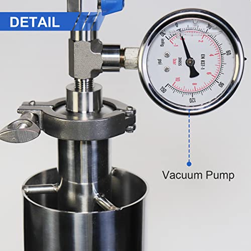 Labfeng S-90G Stainless Steel Vacuum Tube Kit Stainless Steel Vacuum Chamber 90 Gram Double Layer Stainless Steel Tube thumb #6