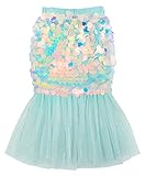 JerrisApparel Girls Mermaid Tail Skirt Sequins Birthday Wedding Party Dress Pageant Gown (Blue, 4T)