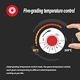 OZAVO BBQ Tischgrill mit Glasdeckel, Elektrogrill, Barbecue elektrisch Grillfläsche, Grillpaltte 1650Watt, verstellbarer Thermostat - 6