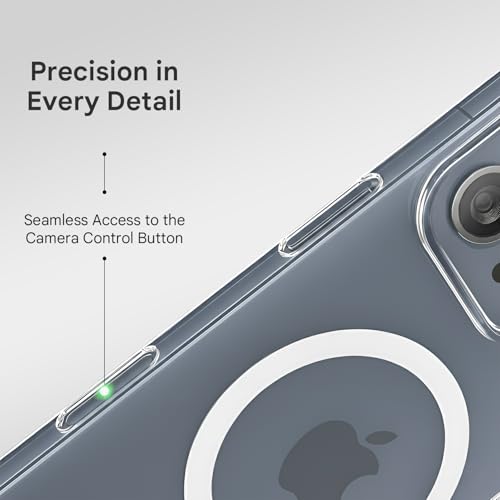 Image of Prolet Anti- Yellow Crystal Clear Hard Case Cover Compatible with iPhone 15 Pro Max with Magnetic Mag-Safe Wireless Charging Support, Shockproof Hard Back Cover (Transparent)