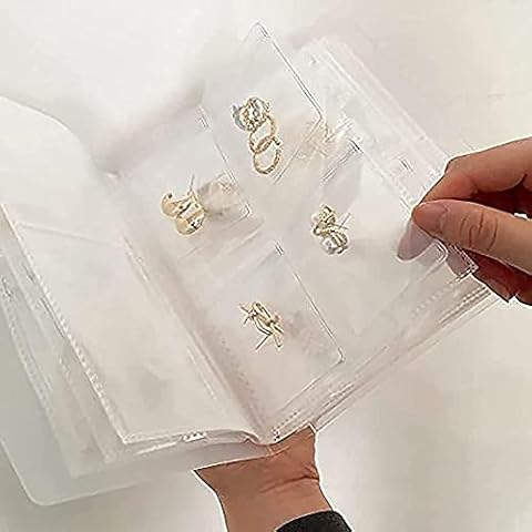 Lvcuyy Transparent Jewelry Storage Book Individual Jewelry Packaging Album Jewelry Storage Book Transparent Plastic Gifts Jewelry Zip-lock Bag Plastic Gifts Jewelry Zip-lock Bag-Book+100Bag Cover