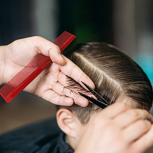 Allegro Combs 420 Hair Stylist Barbers Cutting Combs Beard Comb Mustache Mens Women Toddler Boys Braiding Hair Parting Usa 3 Pc. (Red) #TOP2