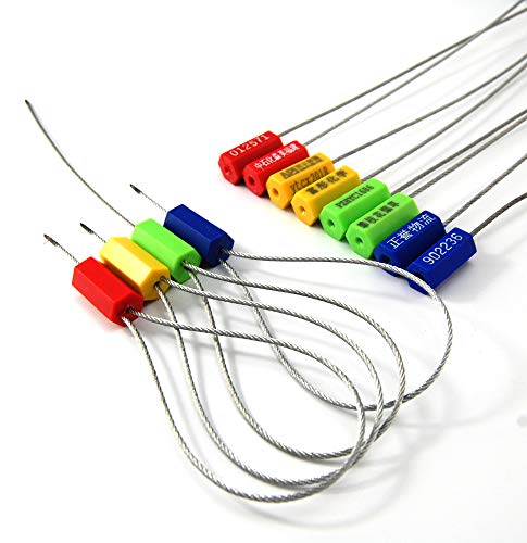 Leadseals Anti-Tamper Steel Security Cable Seals with 1.8mm Wires Self-Locking Padlock Security Tags Numbered (Pack of 500pcs)