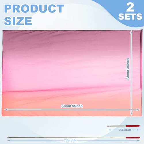 Image of Jecery 2 Pack Praise Dance Worship Flags, 35''x 55'', Orange Red Purple