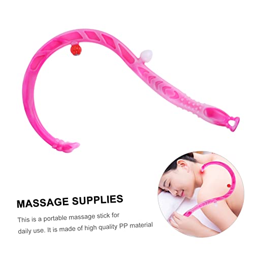 Healifty Back Massage Hook Roller Massager Manual Massage Tools Neck Shoulder Massager Neck Massage Tool Muscle Roller Self Massage Stick Trigger Point Massager Household Massager Rosy Deep #TOP1