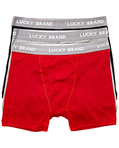 Lucky Brand Mens Pack Of 3 Boxer Briefs, L