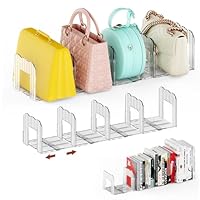 GlowSai Handtaschen Trenner Aufbewahrung 2 Set, Verstellbare Taschen Organizer Schrank,Handtaschenorganizer Taschenständer, Regaltrenner für Bücher Clutch Tragetaschen