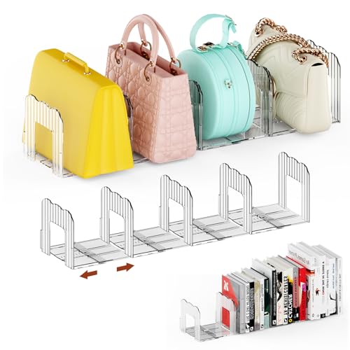 GlowSai Handtaschen Trenner Aufbewahrung 1 Set, Verstellbare Taschen Organizer Schrank,Handtaschenorganizer Taschenständer, Regaltrenner für Bücher Clutch Tragetaschen