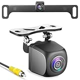 PixelMan Back Up Camera, AHD 1080P Excellent Night Vision Wide Angle, Upgraded Stainless Steel License Plate Backup Camera, IP69 Waterproof Metal Housing, Universal Rear View Reverse Camera for Car