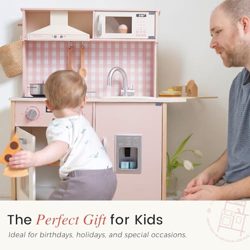 Image of Tiny Land Play Kitchen for Kids - Real Lights, Sounds & Adjustable Height