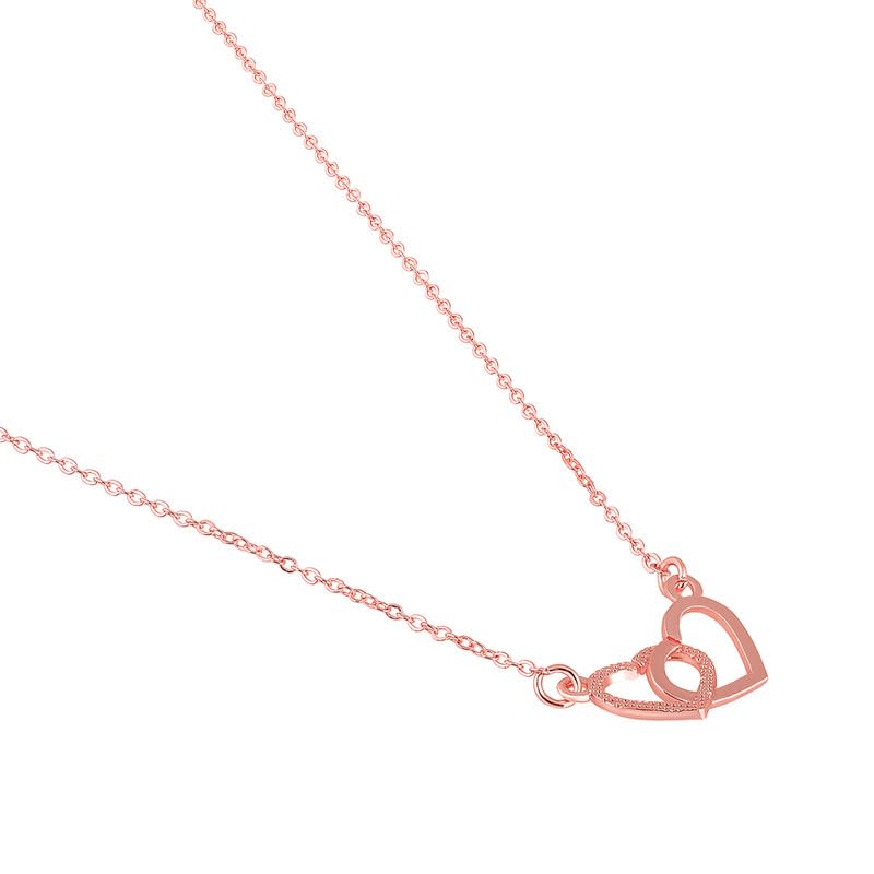 Image of Mahi Dual Heart Link Pendant Necklace for Women (PAPS1101897PR)