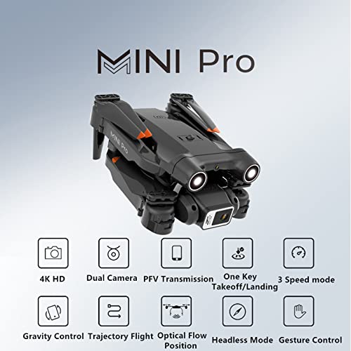 Fpv Drone With Camera For Adults Kids Beginners,Foldable Rc Quadcopters Drones With 4K Dual Camera ,Optical Flow Positioning, 360°Smart Obstacle Avoidance, App Control, One-Click Take-Off And Landing,Gesture And Voice Control,2 Batteries #TOP5