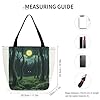 KLJHNVBM Late Night Forest Tote Bag for Women with Zipper, Lightweight Oxford Pool Tote Bag Reusable Grocery Bags Shopping Bags Small Medium Handbags for Travel, Work, Gym #3