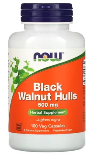 Now Foods - Schwarznuss-Schalen | Hochwertige Unterstützung durch natürliche Inhaltsstoffe - 500mg 100 Kapseln