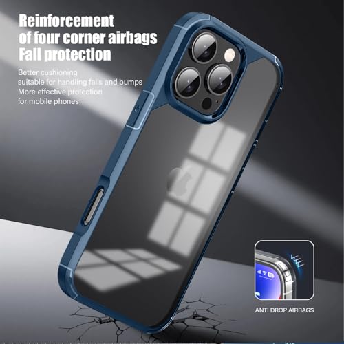Image of KARWANBack Cover |Shockproof Bumper Case | Full Camera Protection | Raised Edges | Super Soft Side TPU | Bumper Case for iPhone 16 Pro Max -Blue