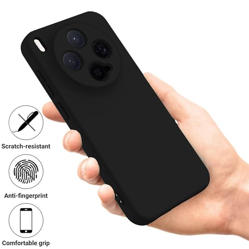 Image of FIRST MART Matte Silicone Back Cover for Vivo X300 - Black