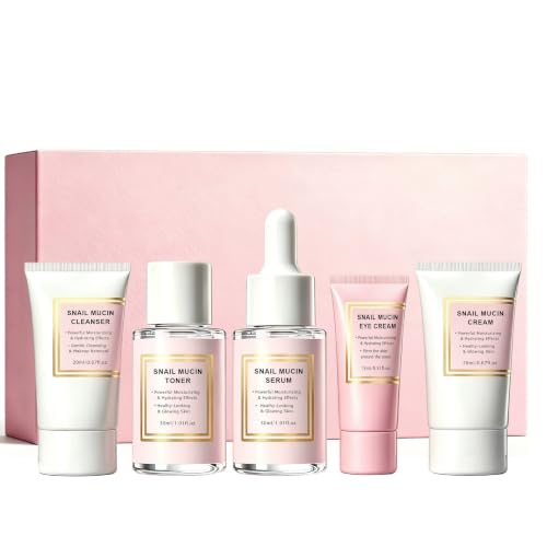 Snail Mucin 5‑Piece Skin Care Gift Set, Travel‑Trial Complete Facial
