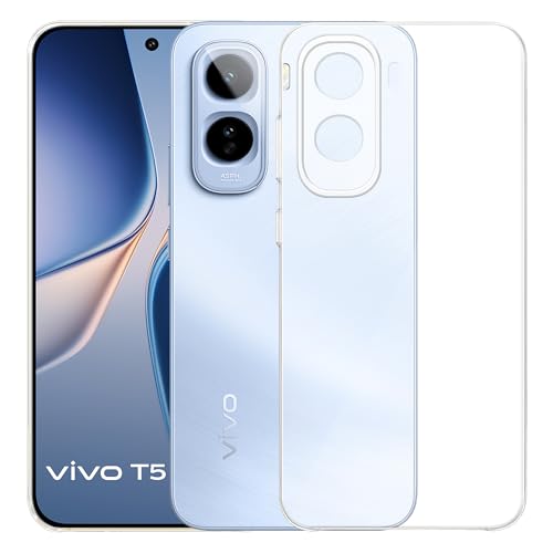 Image of amazon basics Compatible with Vivo T5 Pro 5G Case Cover Transparent Non-Slip Soft Shockproof Protective Back Cover - Clear