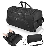 【🧳 Pliage compact】Entièrement pliable, ce sac cabine à roulettes se replie à 20x18x49 cm – parfait pour le rangement à la maison ou en voyage