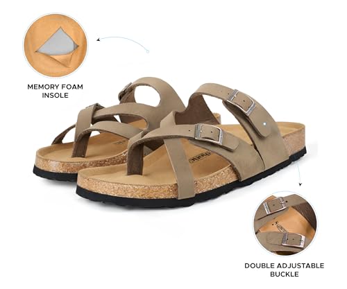 Image of AEROTHOTIC Recovery Slides for Women Cork Footbed Adjustable Straps Sandals