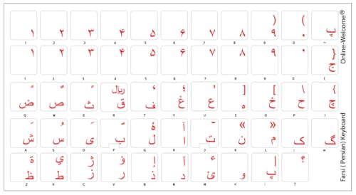 Online-Welcome FARSI (Persian) with RED Letters Keyboard...