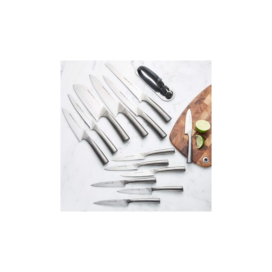 Schmidt-Brothers-White-Oak-Shiplap-15-Piece-Kitchen-Knife-Set-High-Carbon-Stainless-Steel-Cutlery-with-White-Oak-Wood-and-Acrylic-Magnetic-Knife-Block-and-Knife-Sharpener-White-Oak Schmidt Brothers - White Oak Shiplap, 15-Piece Kitchen Knife Set, High-Carbon Stainless Steel Cutlery with White Oak Wood and Acrylic Magnetic Knife Block and Knife Sharpener (White Oak)