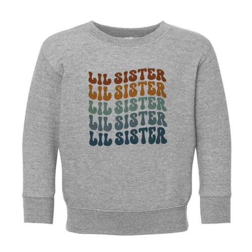 Repeating Lil Sister Kids Sweatshirt Toddler 5T Heather Grey
