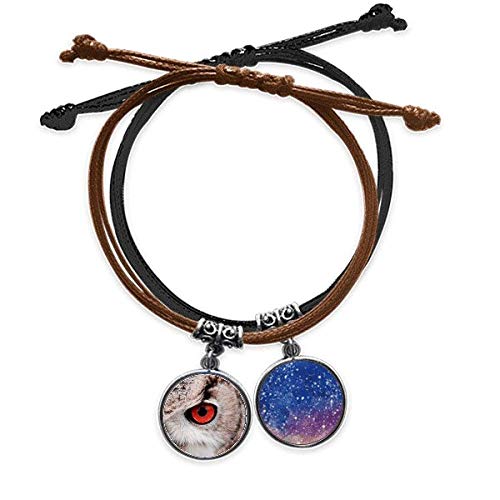 Pulsera de búho de cuero ajustable que no aprieta ni daña la piel
