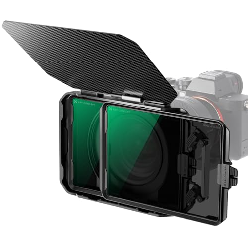 KF Concept ミニマットボックス ND4+ND32 NDフィルター 4x5.65インチ Mini Matte Box カーボンファイバー製 67mm/72mm/77mm/82mm/95mmのアダプターリング付き 2枚の角型フィルター装着可能 収納ケース付属 （Nano-Xcel） 41G3yX-2rYL.jpg