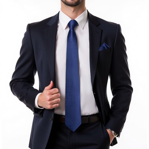 Image of DiBanGu Mens Zipper Ties Silk Adjustable Necktie Pocket Square