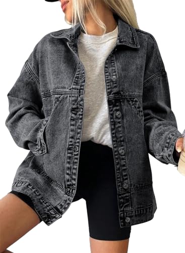 SHEWIN Fall Outfits for Women 2025 Long Sleeve Jean Jacket