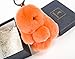 Produktbild YISEVEN Plüsch Kaninchen Schlüsselanhänger Osterhase Anhänger Fell Bommel Kuscheltier Hase Türdekoration Häschen Taschenanhänger Tier Zubehör Geschenke Frauen Mädchen Auto Tasche, Orange