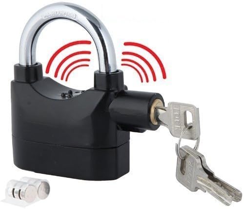Cartstore Security Pad Lock Anti Theft System with Burglar Smart Alarm Siren Motion Sensor for Home Door, Gate, Shop , Bike , Shutter (17 x 13.5 x 4.2 cm, Black)