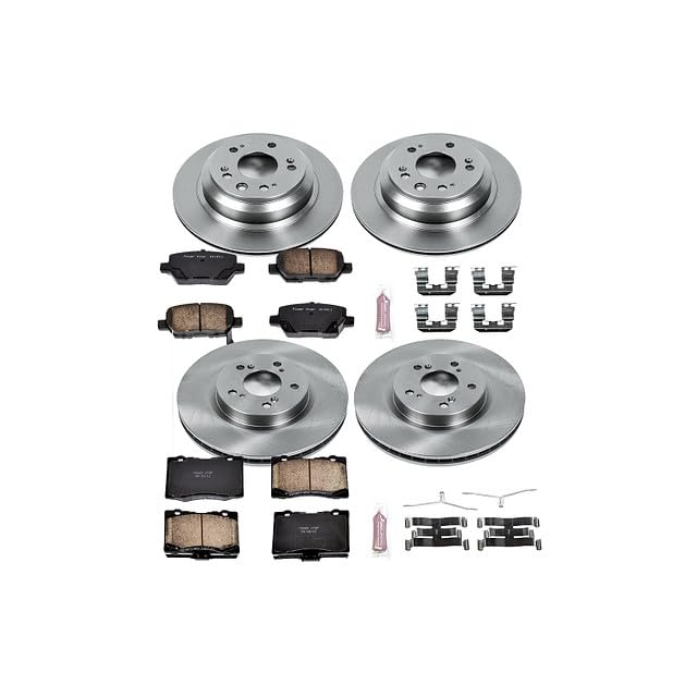 Image of PowerStop Front and Rear Brake Kit for Acura RL 2005-12 - Z17 Ceramic Brake Pads & Disc Rotors Replacement, KOE4045