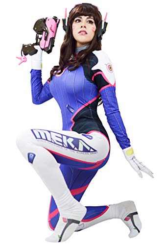 Dazcos Us Size Women's Game Cosplay Costume Blue Bodysuit With Detached Gloves And Socks (Medium) #TOP2