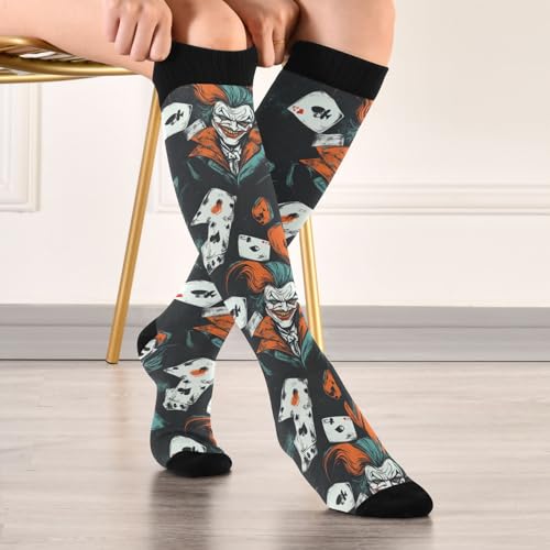 Joker and Cards Compression Socks for Women and men knee high stockings Sports Running Hiking Cycling Socks3