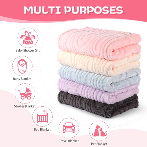 Image of Ultra Soft Fleece Baby Blanket,Swaddle & Receiving Blankets for Newborn Infant,Nursery Blanket for Crib for Boys & Girls Rainbow 30 inchx40 inch Gray