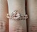 MAIHAO 18K Solid Rose Gold Morganite Pink Gemstone Ring Set Women Wedding Bridal Set Women Jewelry Size 6-10 (US Code 9)