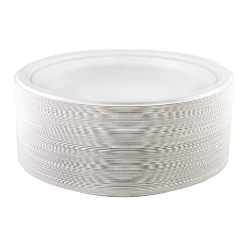 Nicole Home Collection Eco-Friendly 100% Compostable Sugarcane/Bagasse Heavy Duty Plates,10 Inch, 100 Count #TOP4