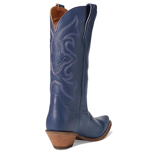 Image of LEHOOR Cowboy Boots Women Embroidered Mid Calf Western Boots Stacked Low Heel Pointed Toe Pull On Cowgirl Boot 4-11 M US