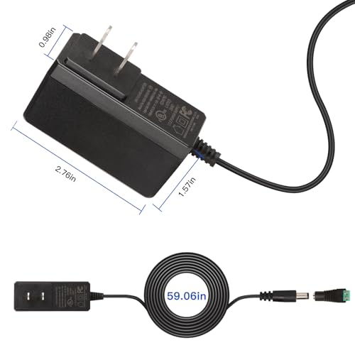 Image of 12V LED Power Supply, 12 Volt 1A 12W DC Power Supply, 100-240V AC Transformer, 12V Power Supply for LED Strip Lights, Wall Plug Power Adapter with 5.5 /2.1 DC Female Connector (2 Pack)