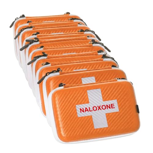 Image of Naloxone Carry Case for Opioid Overdose Kits - Protective & Water Resistant Hardshell - Holds All Naloxone Formulations Does Not Include Naloxone or Accessories (Case Size 7 inch x 4.5 inch x 2 inch)(Orange 100)
