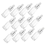 BELLIFFY 12piezas Gotero para Botella De Aceite Esencial Frascos De Vidrio Transparentes Frascos Cuentagotas Rellenables Portátiles para Viajes y Casa