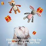 YUREMEEY Hundespielzeug, Kuscheltier Tauziehen Plüschhundespielzeug, Quietschende Hundespielzeuge mit Knitterpapier, Interaktives Stabiles Spielzeug, für Welpen Kleine Mittlere Hunde, Kaninchen