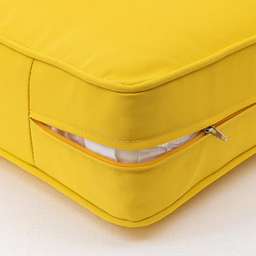 Image of QILLOWAY Outdoor Deep Seating Cushion Set for Patio Chair Furniture 24 x 24(Yellow),2pieces