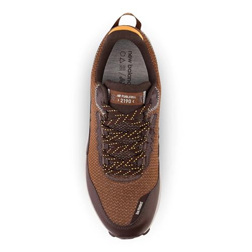 New Balance Men's FuelCell 2190 V1 Trail Running Shoe, Mindful Grey/Black/Hot Marigold, 7.5 M