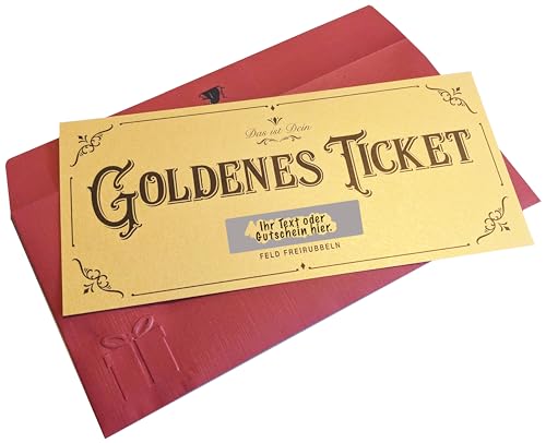 KEORHEZ Goldene Tickets 6 Stück - Rubbellose Zum Selber Gestalten